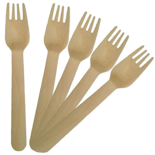 Wooden Disposable Forks ( 100 count) - Green EcoTopia