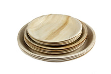 Load image into Gallery viewer, Palm Leaf Plates Round 10&quot; Inch (Set of 50/100/200) - Green EcoTopia
